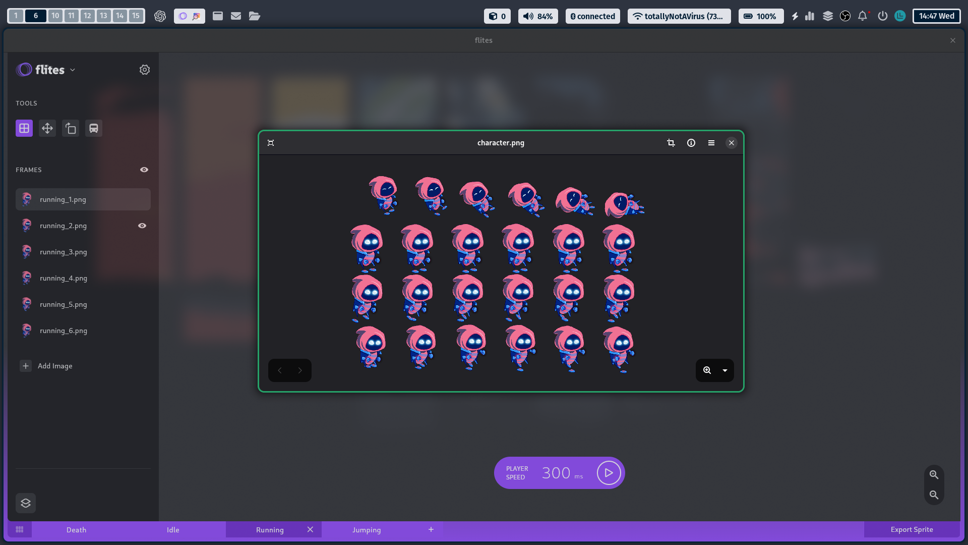 Multi-Animation Sprite Sheet Export